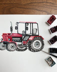 Personalised Red Tractor Transport Print