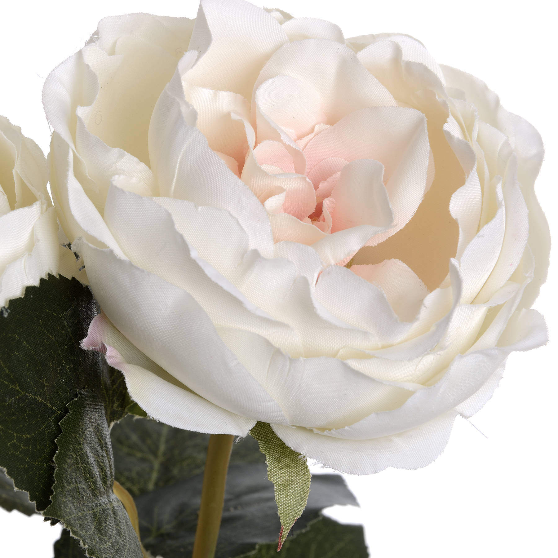 Romantic Blush Garden Rose Artificial Stem