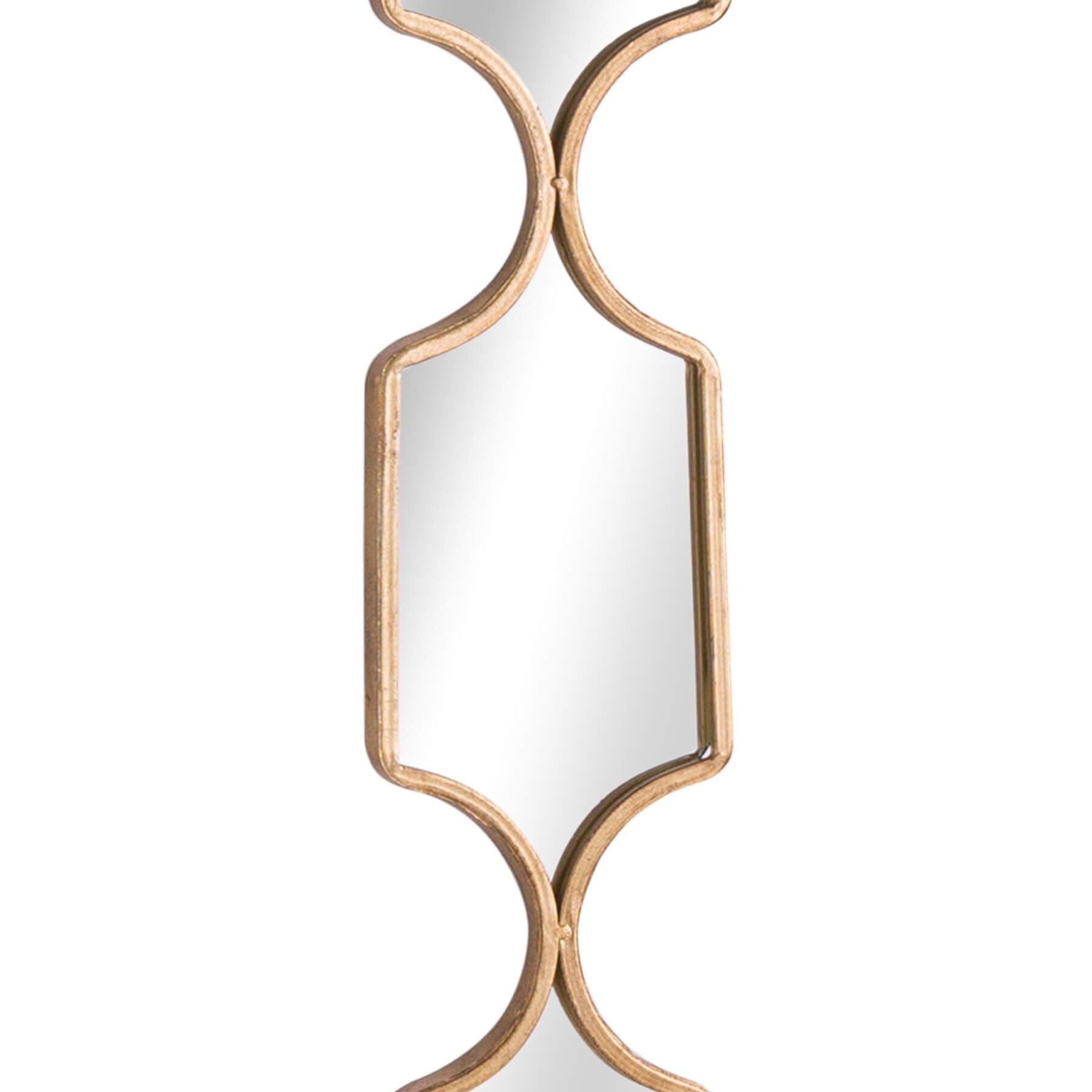 Square decorative hanging collage mirror in gold, modern geometric design with luxurious metal finish for wall decor. by RoomLondon at brixbailey.com