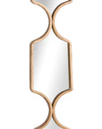 Square decorative hanging collage mirror in gold, modern geometric design with luxurious metal finish for wall decor. by RoomLondon at brixbailey.com