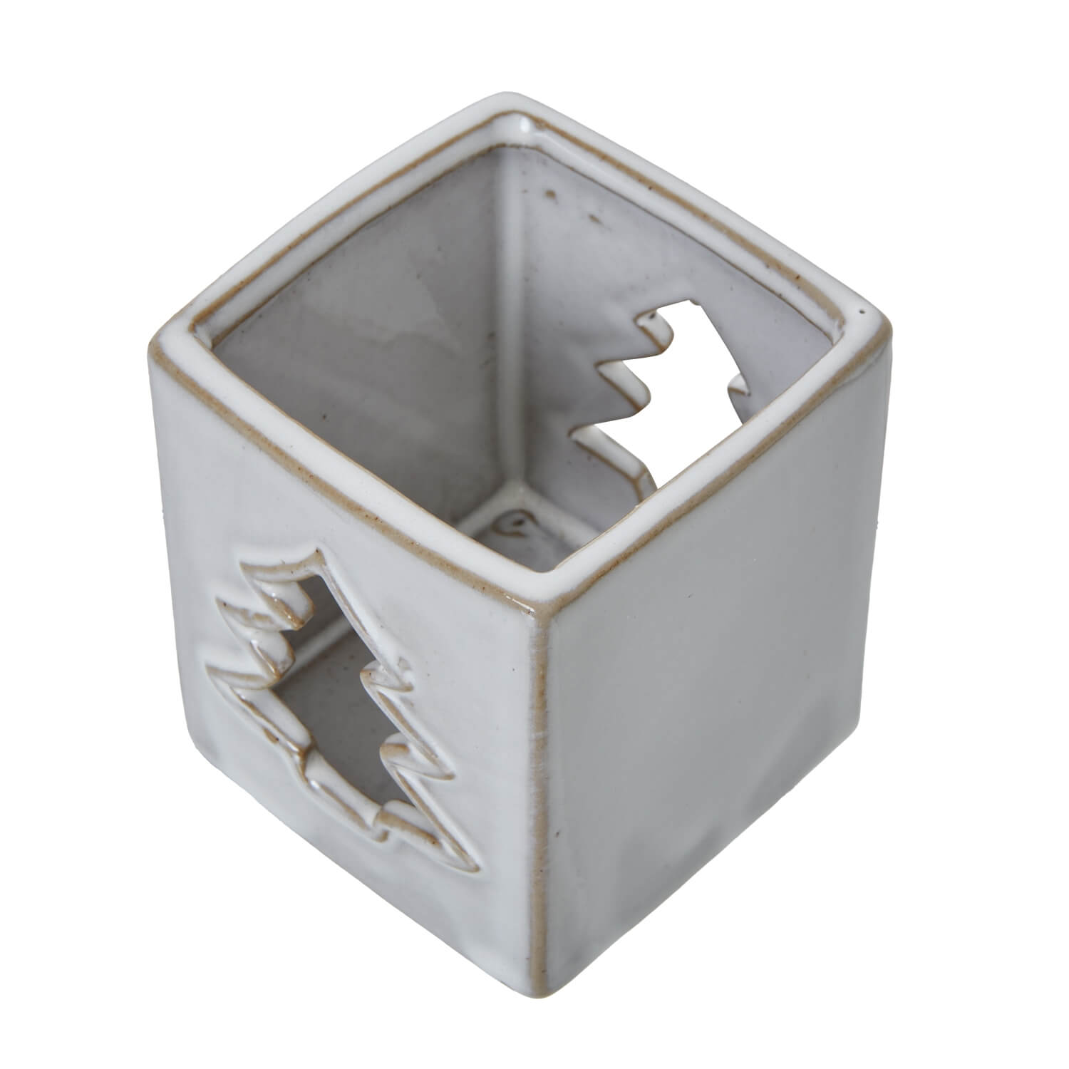 White Ceramic Tree Tealight Holder for Candlelight Glow
