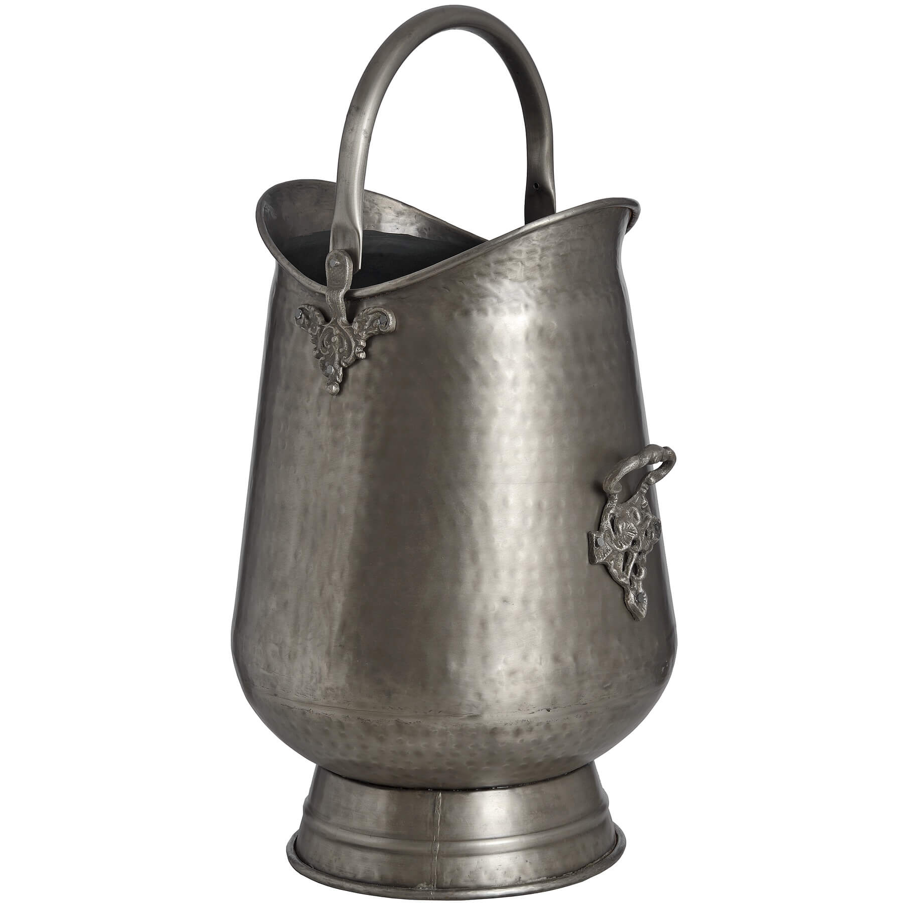 Vintage Pewter Coal Bucket | Rustic Home Decor