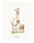 Personalised Alpaca Watercolour Art Print – Perfect for Nursery or Kids Room Decor