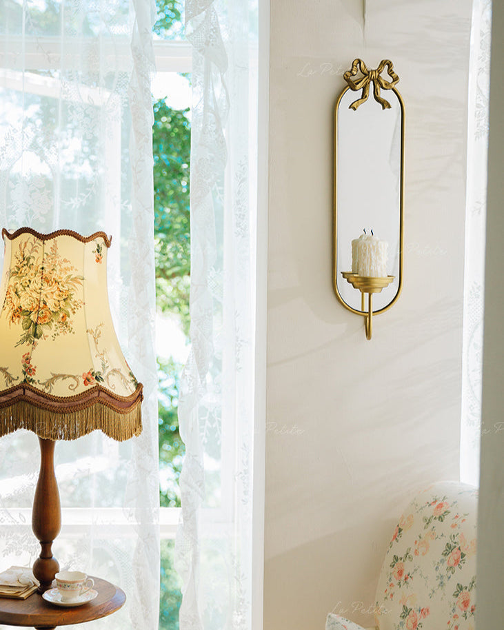 Vintage Wall Mirror with Candle Holder-2