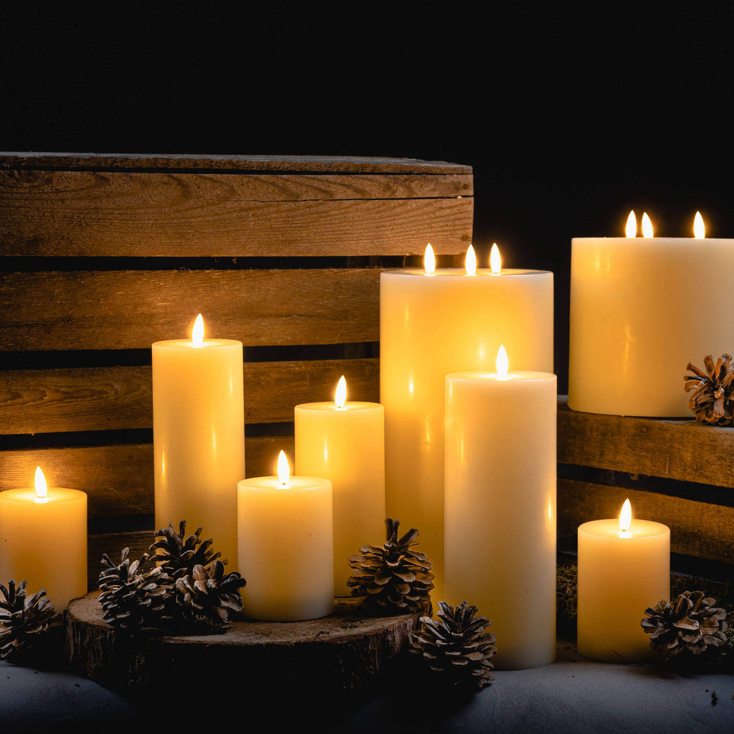 Premium 3-Pack LED Cream Candles | Natural Glow Luxe Set