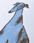 Blue Dog Risograph Art Print