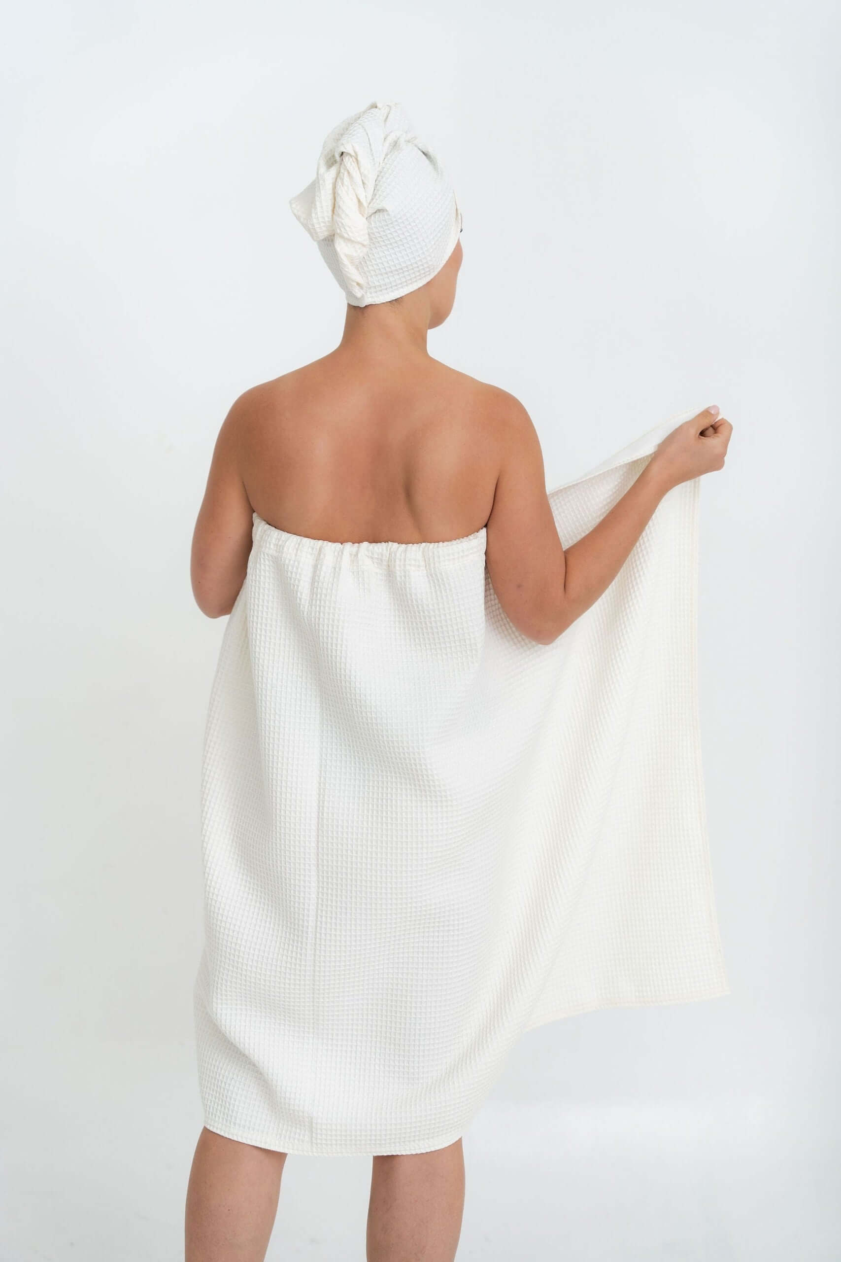 Cotton Waffle Sauna Wrap with Velcro Closure