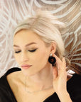 Cherie Boho L Earrings - Rose Gold and Silver