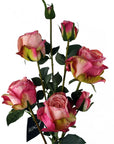 6 x Pink Rose Artificial Flowers-0