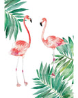 Flamingos Tropical hand painted greetings card