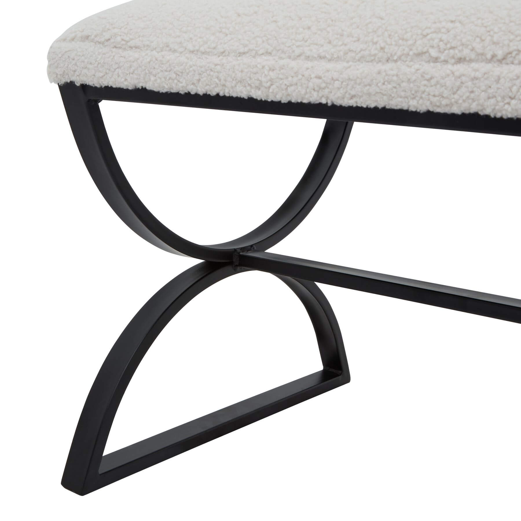 Cream Boucle Ribbed Footrest
