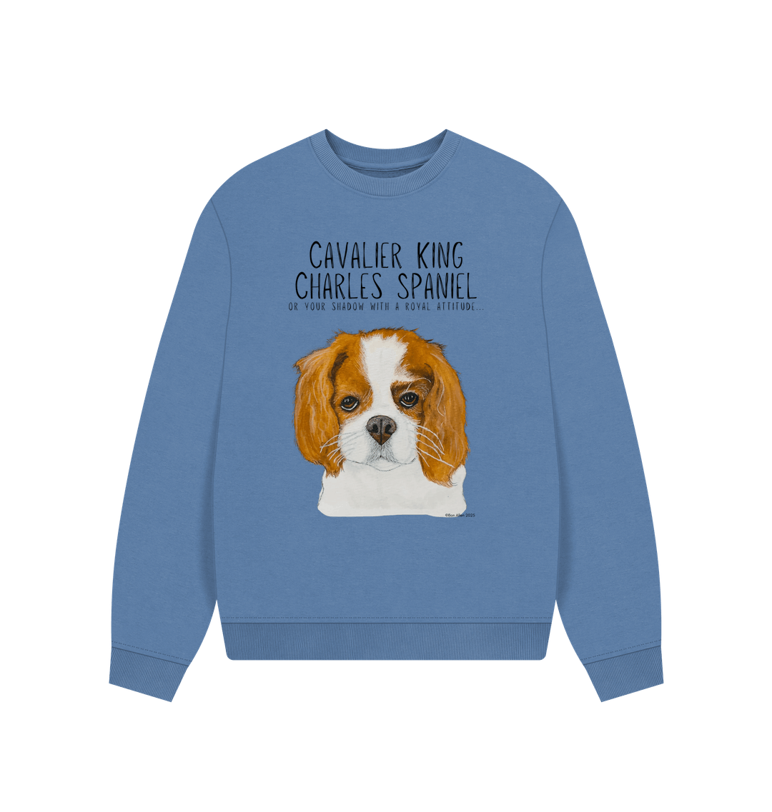Oversized &amp; Overruled: Eco-Luxe Sweatshirt with Cavalier Queen Energy