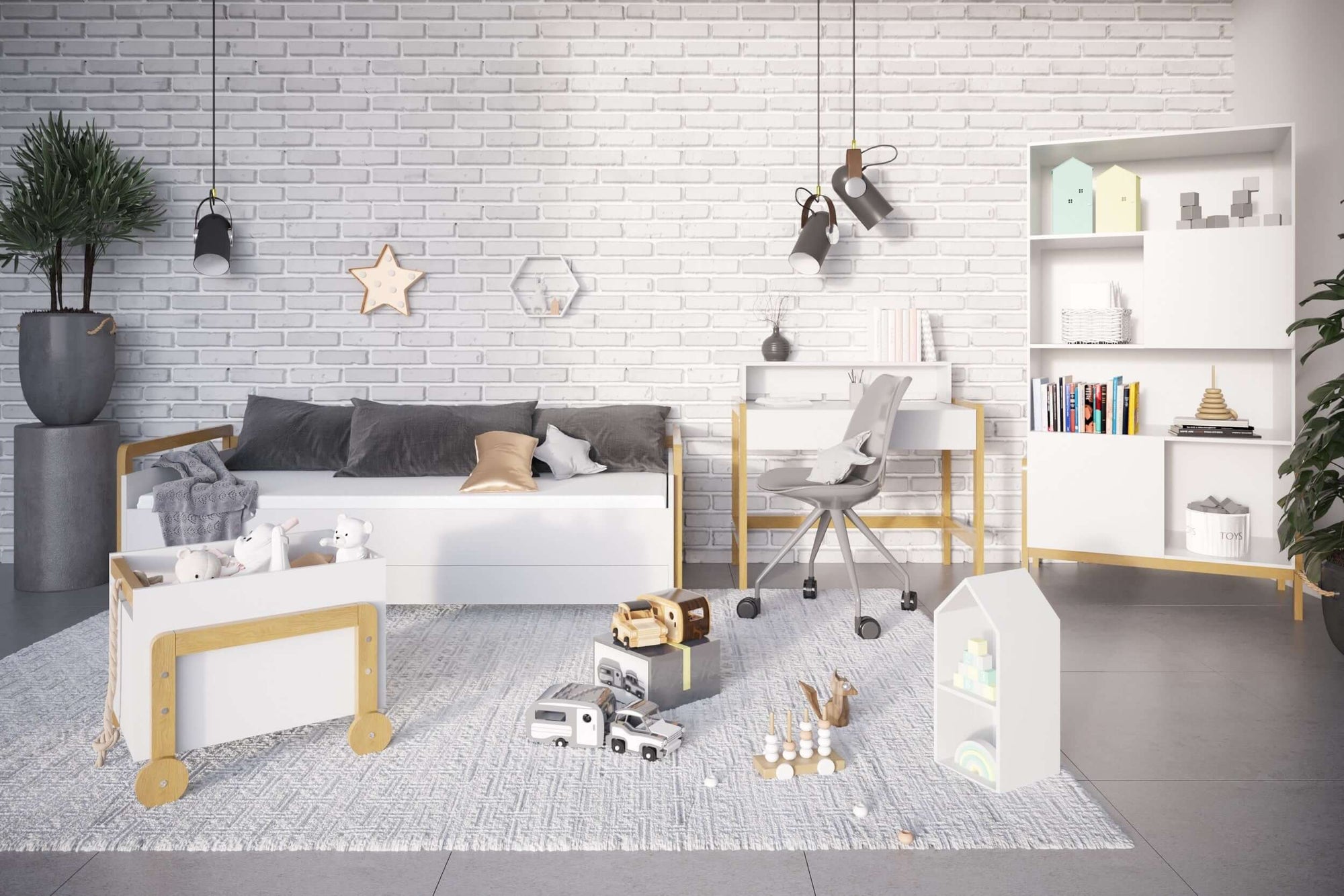 Scandinavian Style Kids Bookshelf