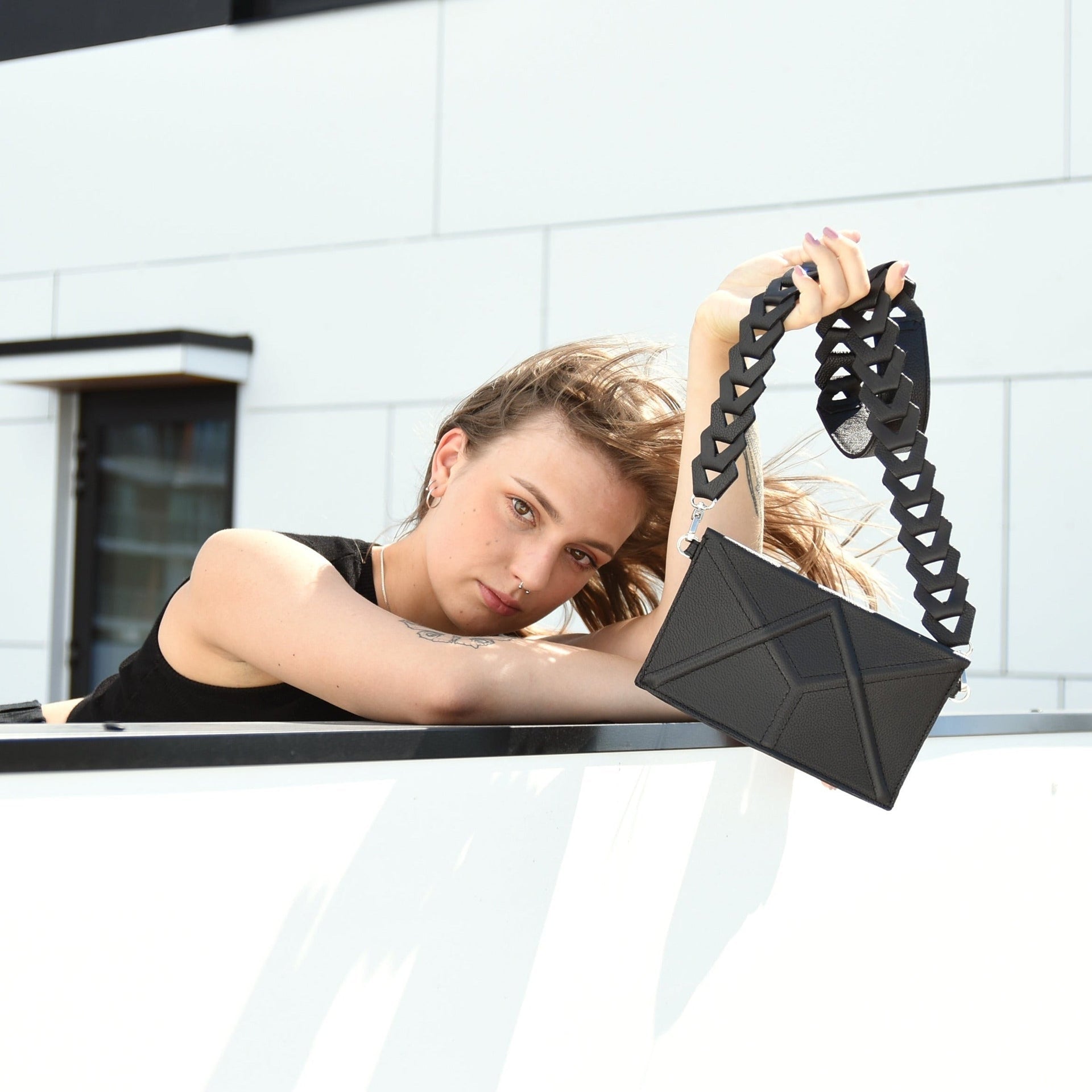 Facet Clutch Bag by Gerda Retter - Handcrafted Luxury from Spanish Leather by Gerda Retter Design at www.brixbailey.com