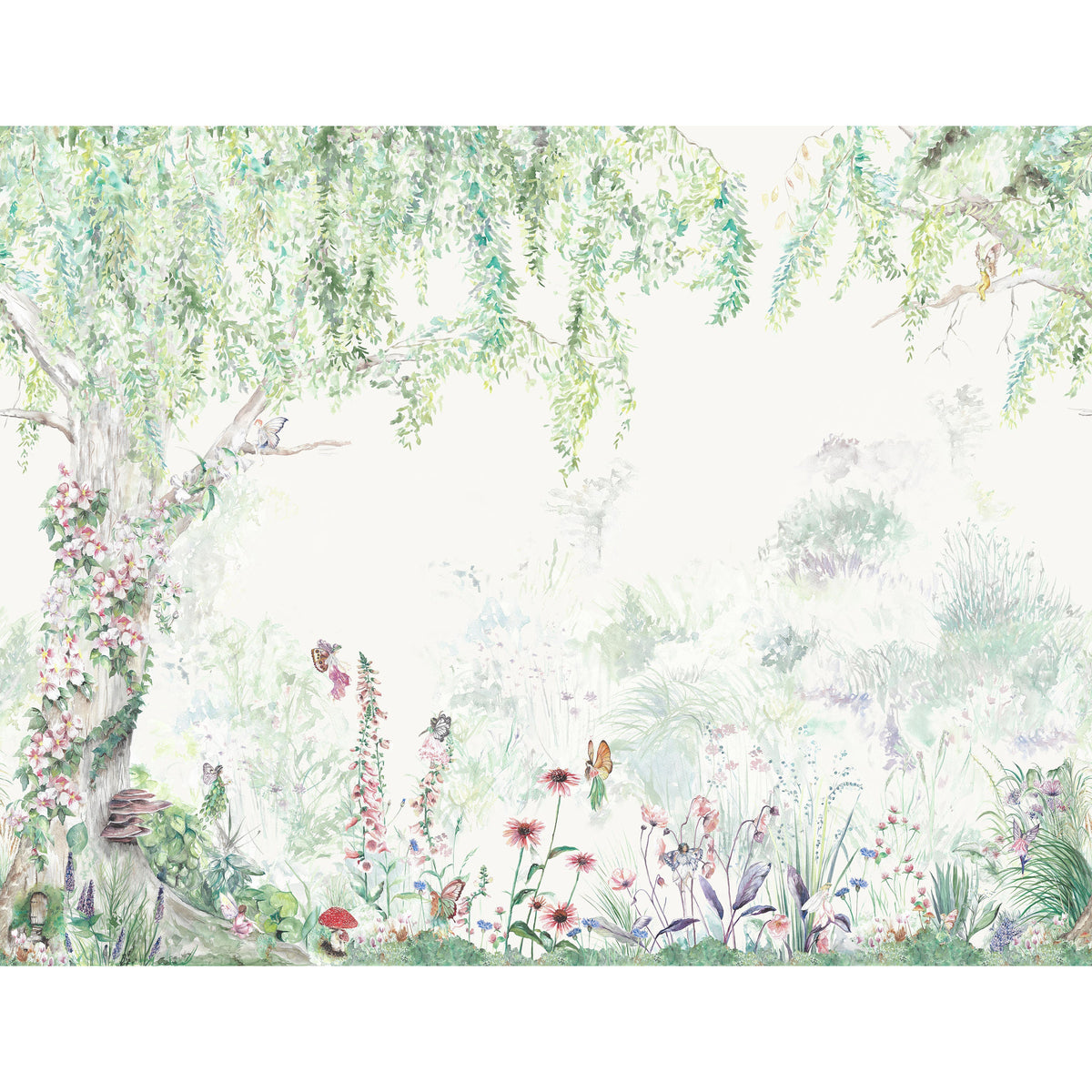 Fairy Forest Hand-Painted Wallpaper | Children's Bedroom Mural