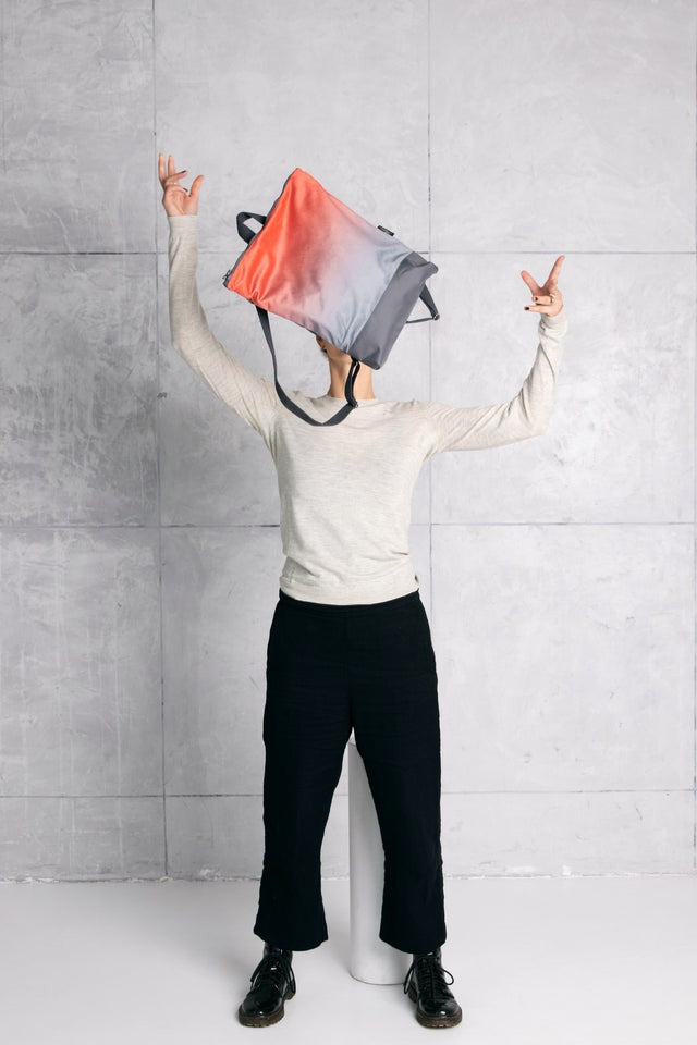 Salmon Faux Leather Backpack