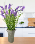 Silk lilac flower arrangement in french pail - 20"