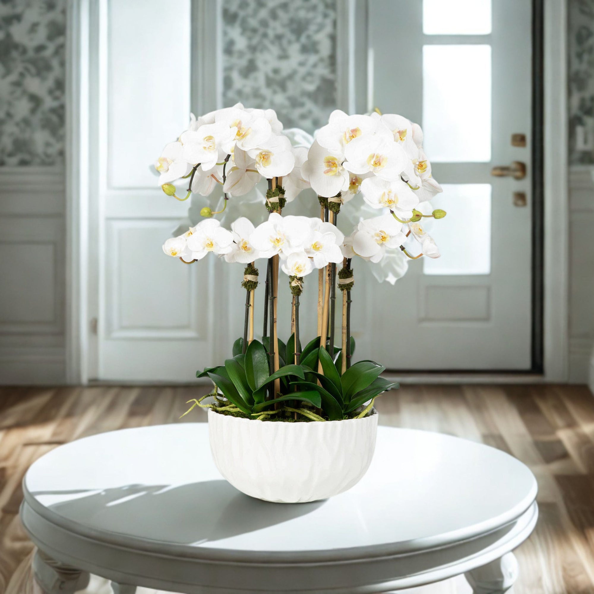 Faux Orchid Centerpiece Arrangement - 24"