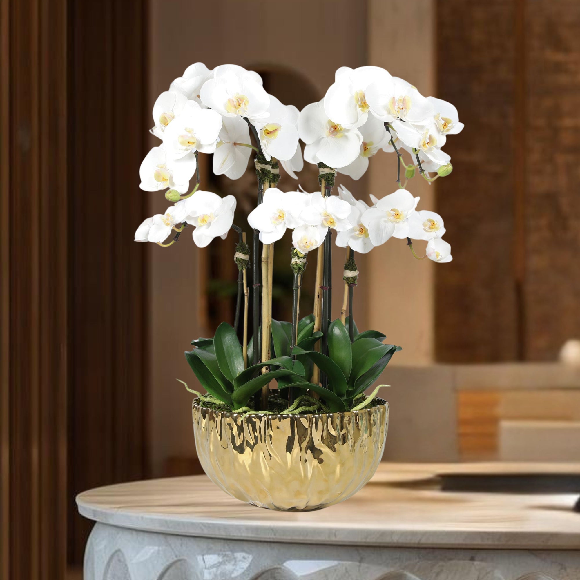 Faux Orchid Centerpiece Arrangement - 24"