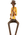 Smooth Jazz Trumpeter Statue | Elegant Sitting Musician Decor