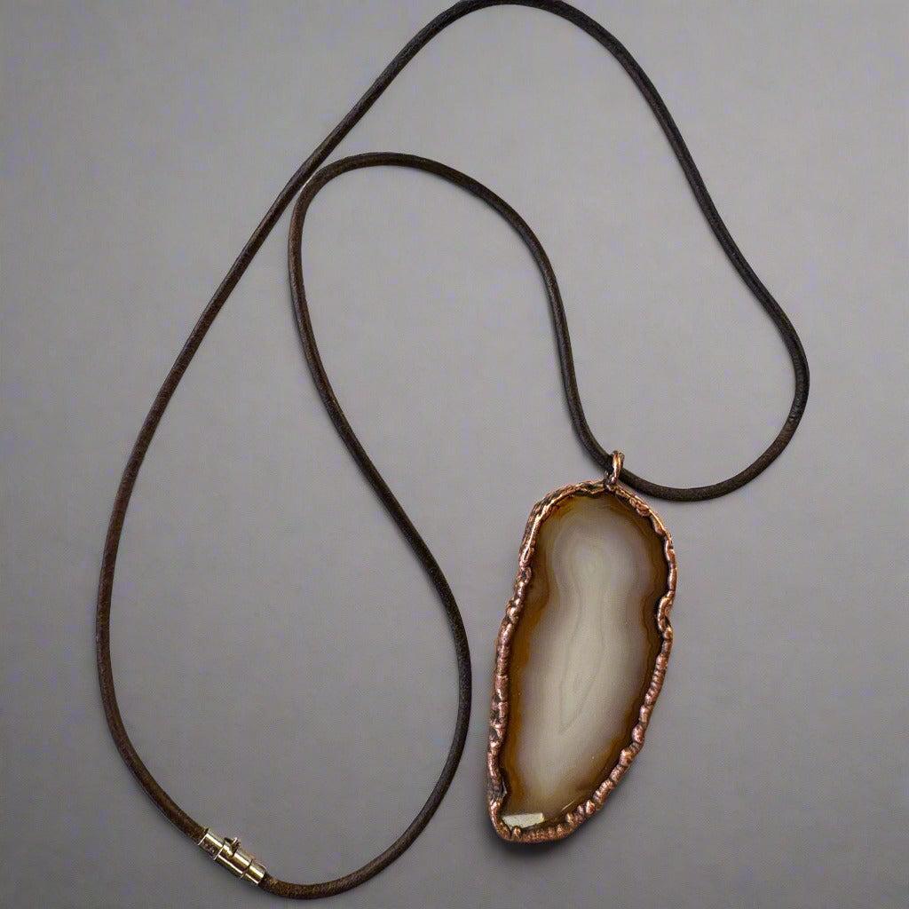 Red Agate Necklace - Boho Copper Pendant| Handmade by Blackbird &amp; Sage