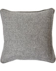 Grey Herringbone Wool Cushion with Piped Edges