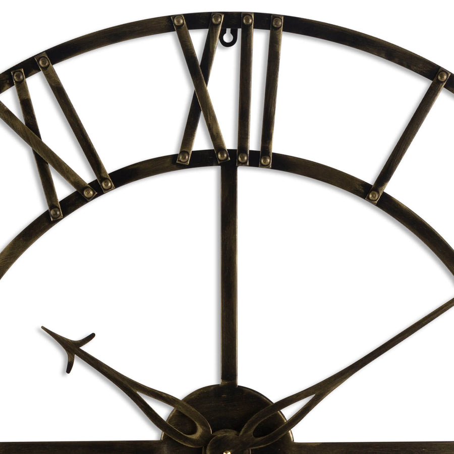 80cm antique brass skeleton clock with exposed gears, a striking mechanical timepiece for wall decor by Sostter at brixbailey.com
