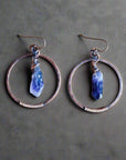 Raw Amethyst Hoops in Copper – Boho | Handmade by Blackbird & Sage