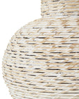 Whitewashed Wicker Table Lamp with Linen Shade