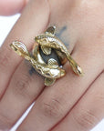 Twin Koi Fish Adjustable Ring – Brass Art Jewellery Inspired by Nature.
