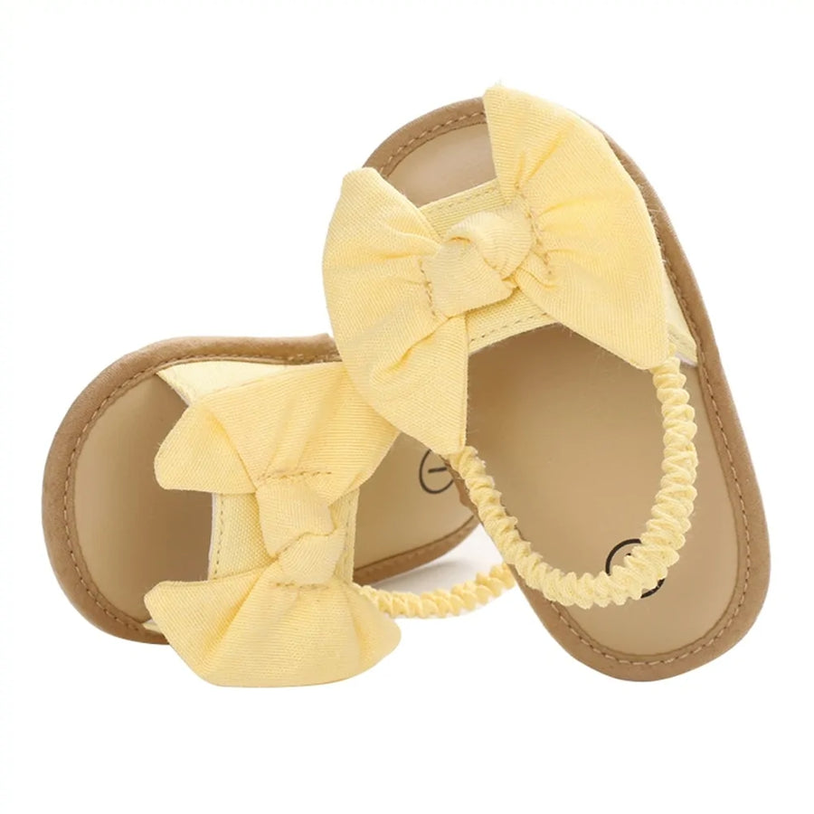 Baby Girls Bow Knot Sandals - Stylish & Comfortable Flat Shoes for 0-18 Months by Baby Lamby at brixbailey.com