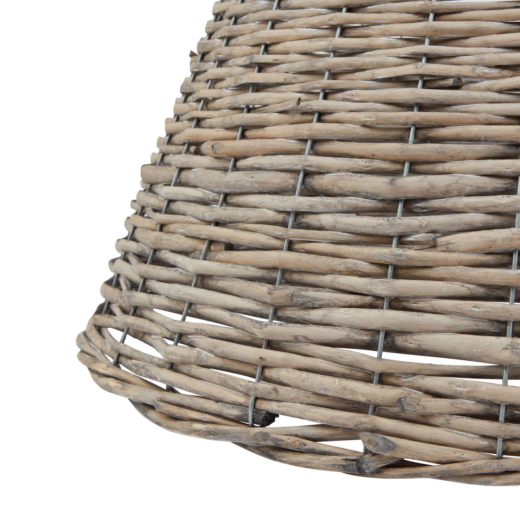 Handwoven Wicker Christmas Tree Skirt Rustic Brown