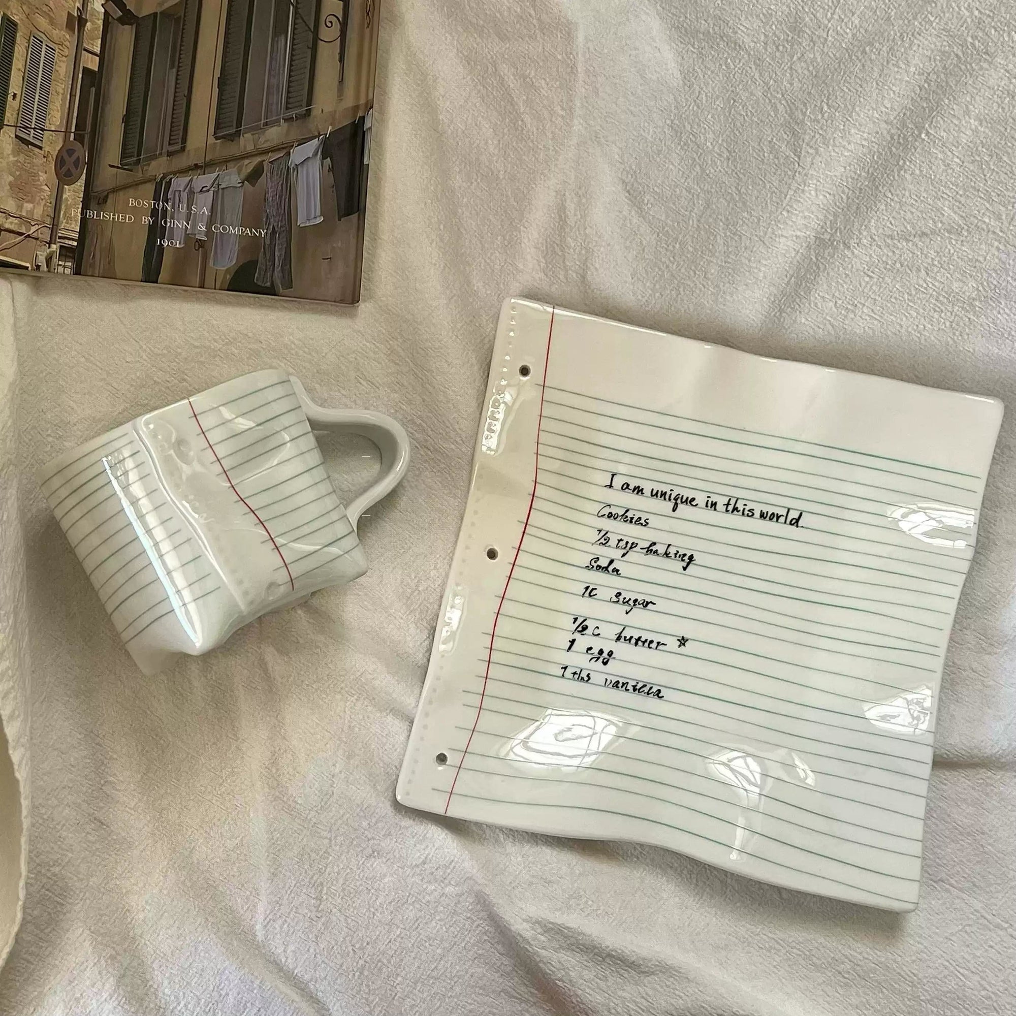 Notebook Ceramic Cup Plate-1