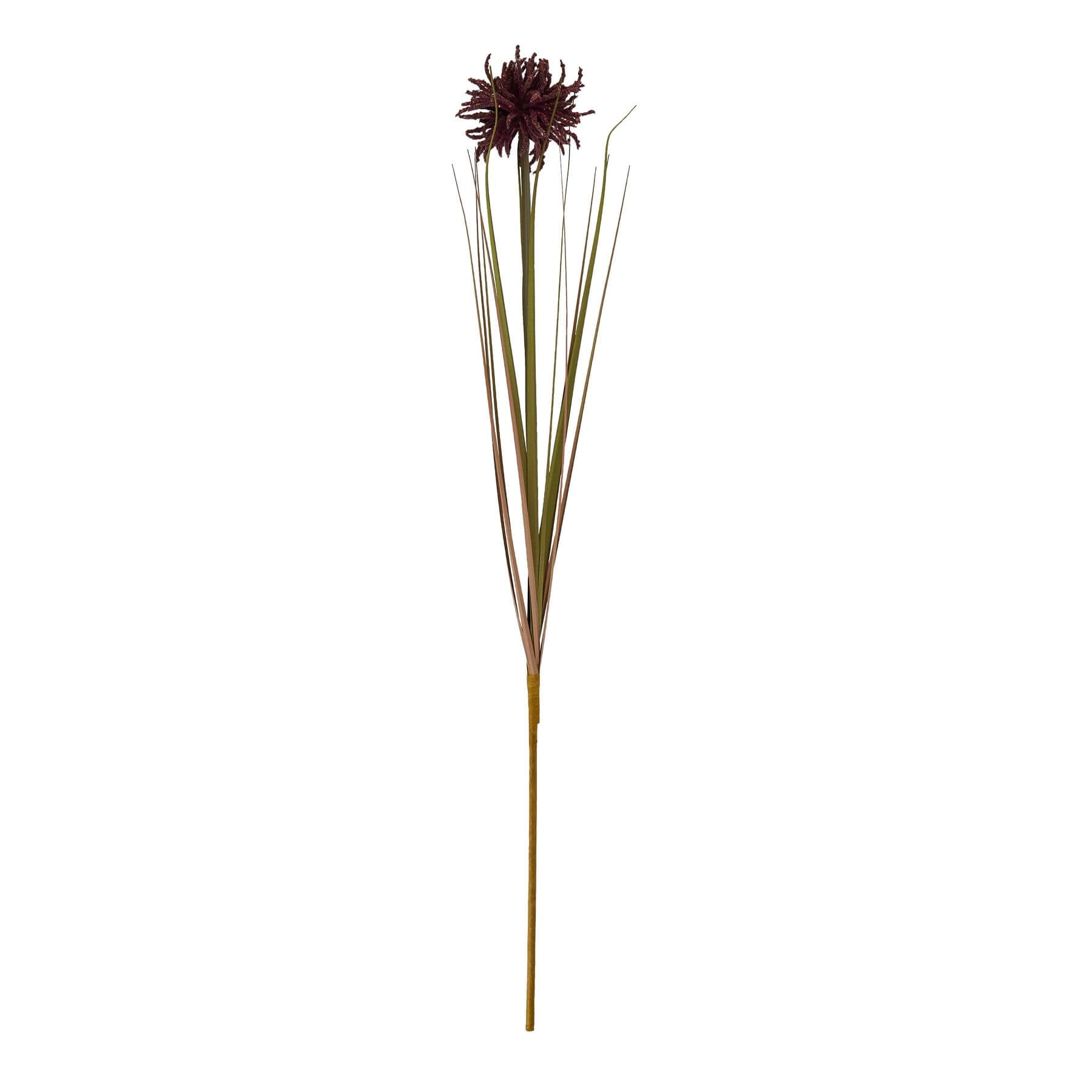 Burgundy Aster Spider Mum Stem Artificial Flower Foliage