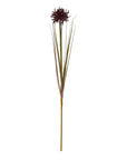 Burgundy Aster Spider Mum Stem Artificial Flower Foliage