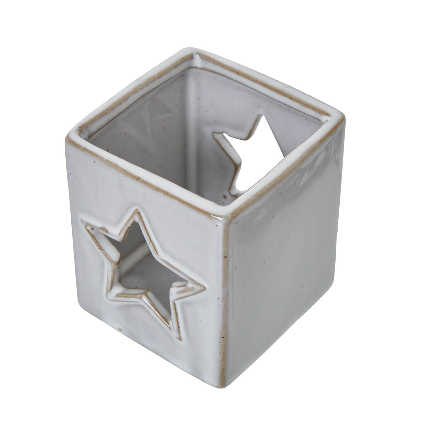 White Ceramic Star Tealight Holder