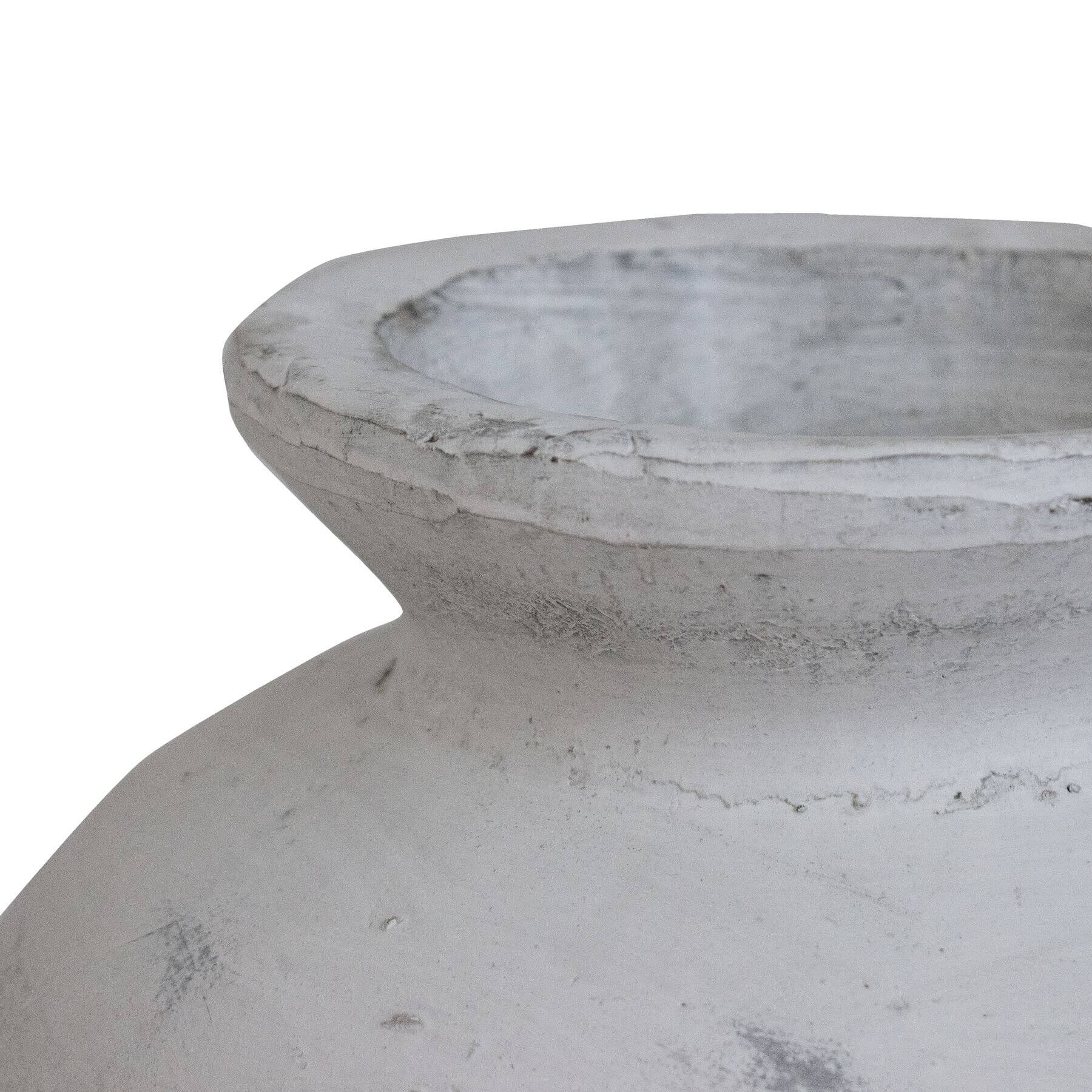 Antique White Ceramic Vase with Greek Inspired Motif