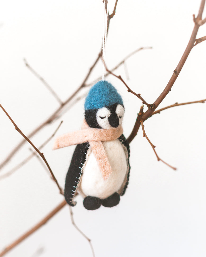 Penguin Felt Ornament-0