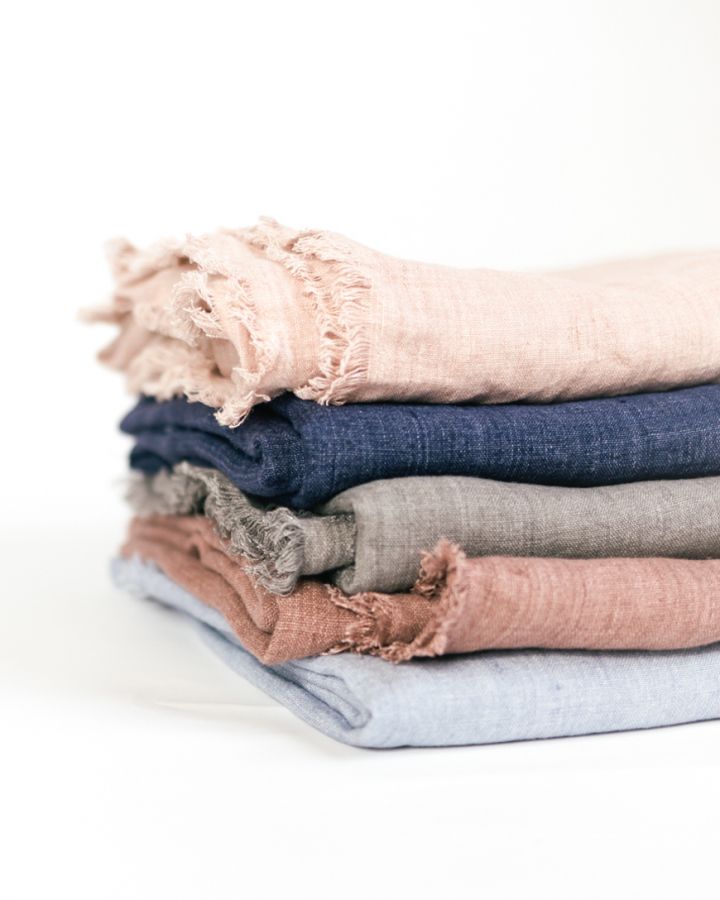 Stone Washed Linen Throw Blanket-2