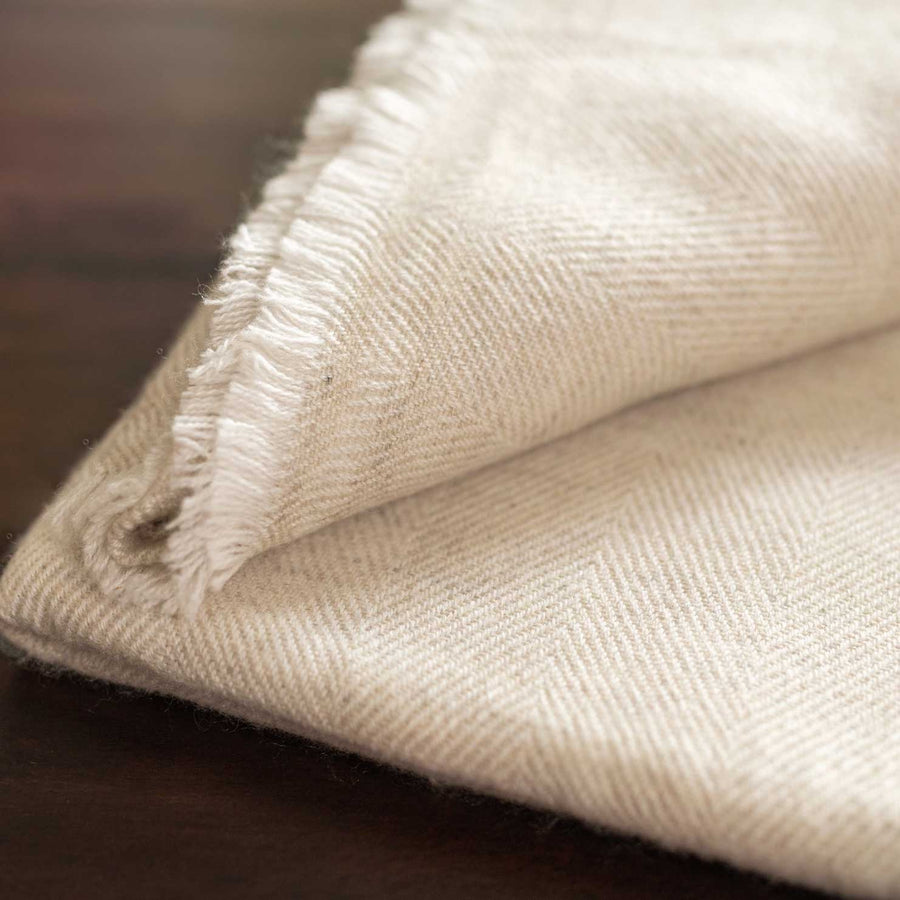 Luxury Noble Cashmere Blanket, 100% Pure Cashmere Handwoven Throw, Honey Gold Herringbone, Premium Soft Large Blanket, 125cm x 250cm by Wildash London at brixbailey.com