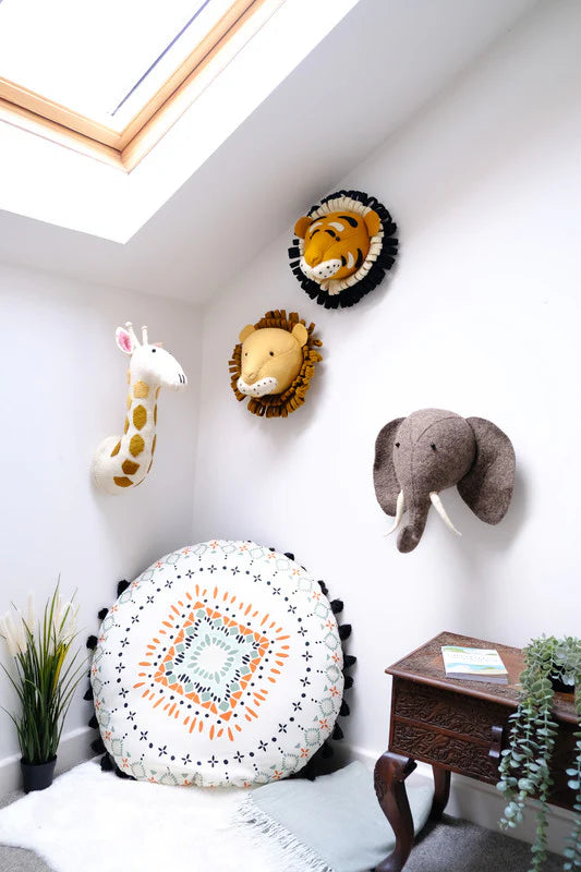 Cream Felt Giraffe Head -Medium
