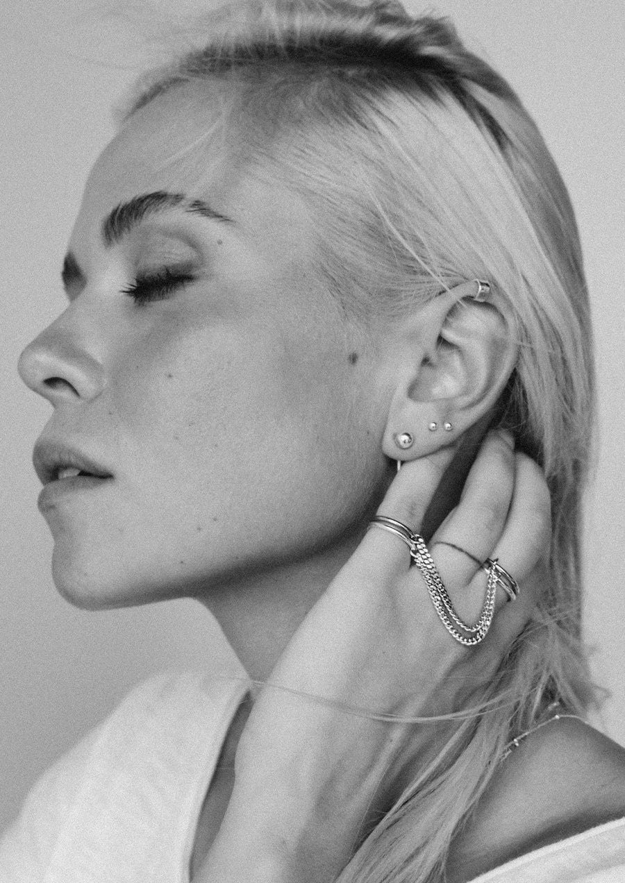 Flat Upper Ear Cuff - Silver