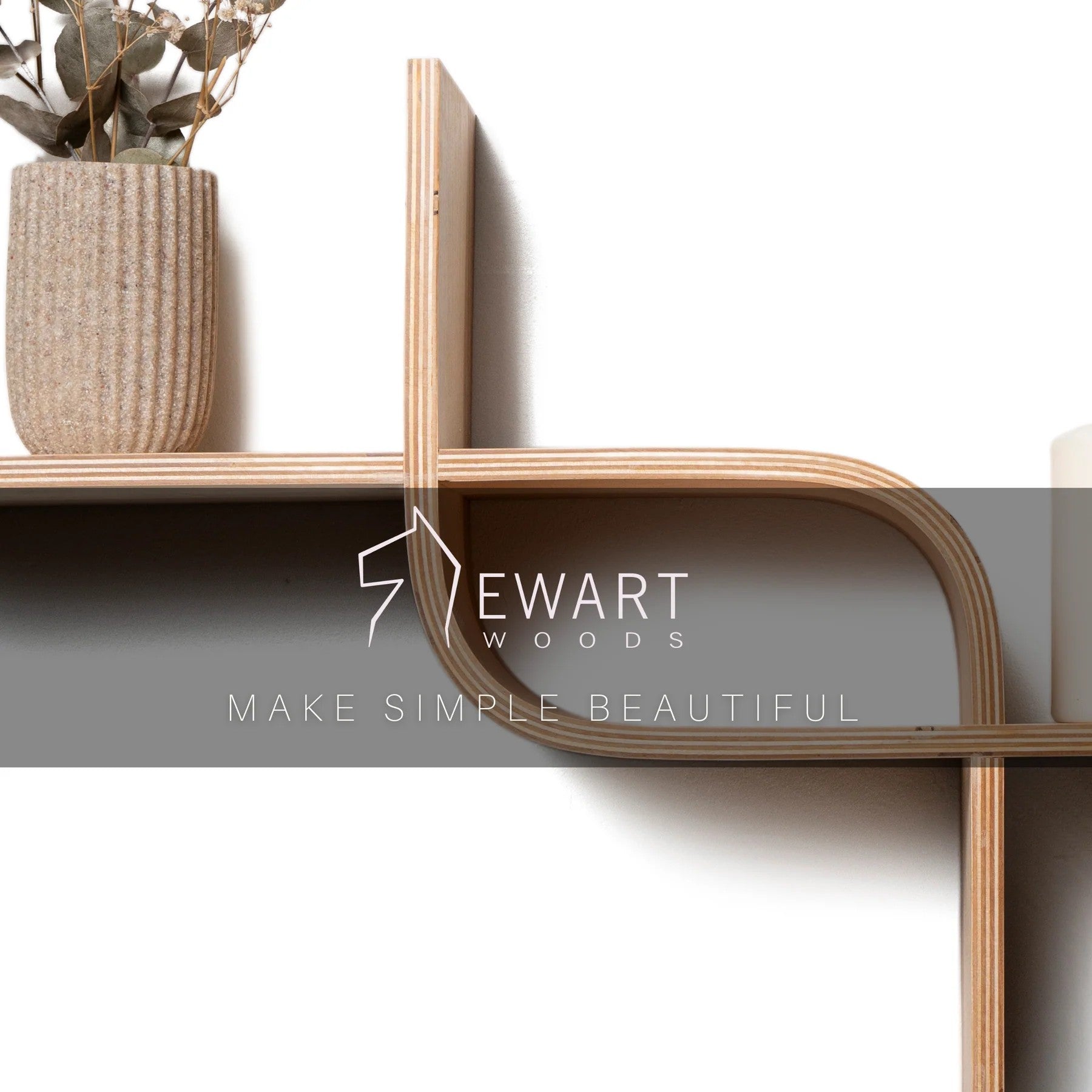 Curved Wooden Floating Shelf