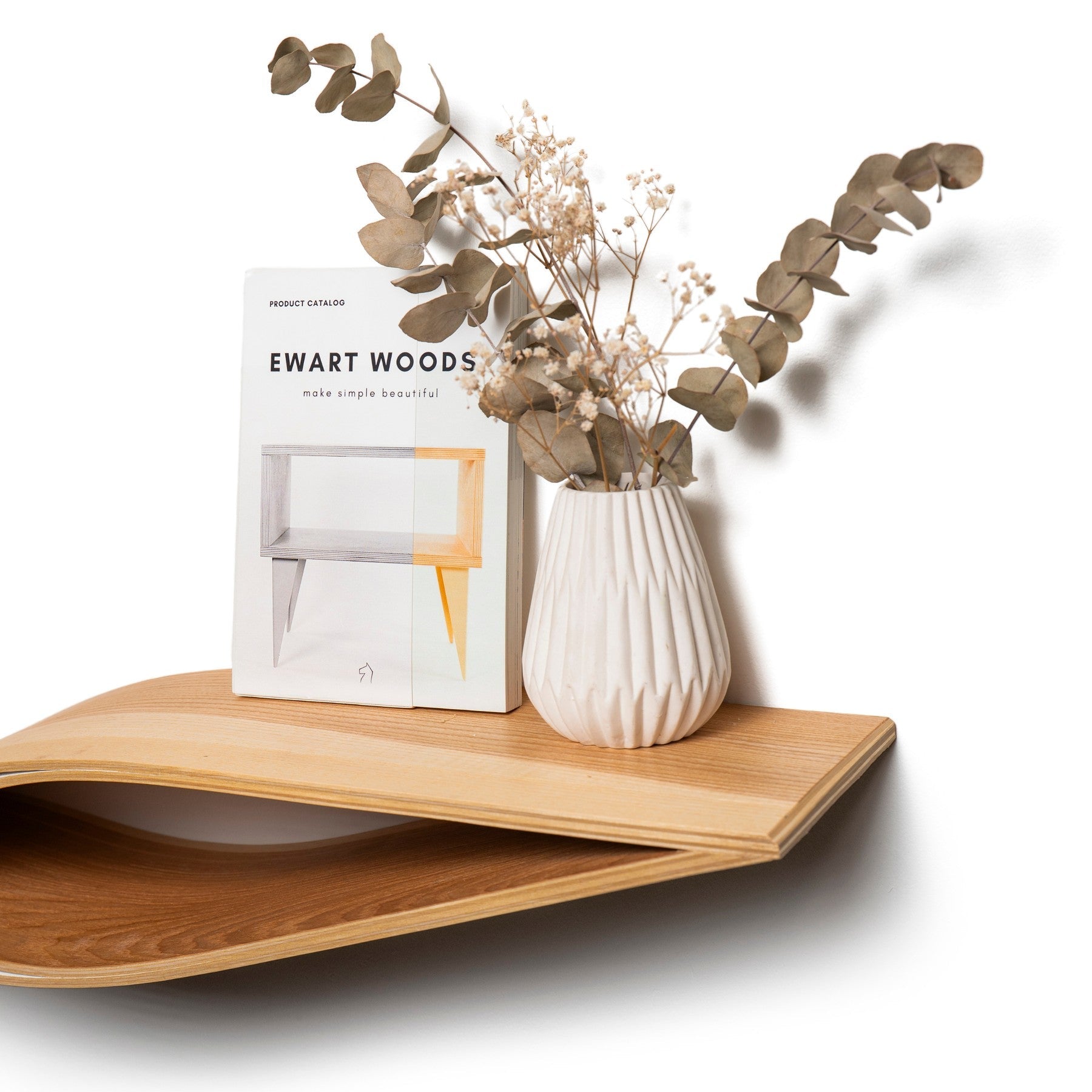 Floating Wooden Fish Shape Wall Shelf
