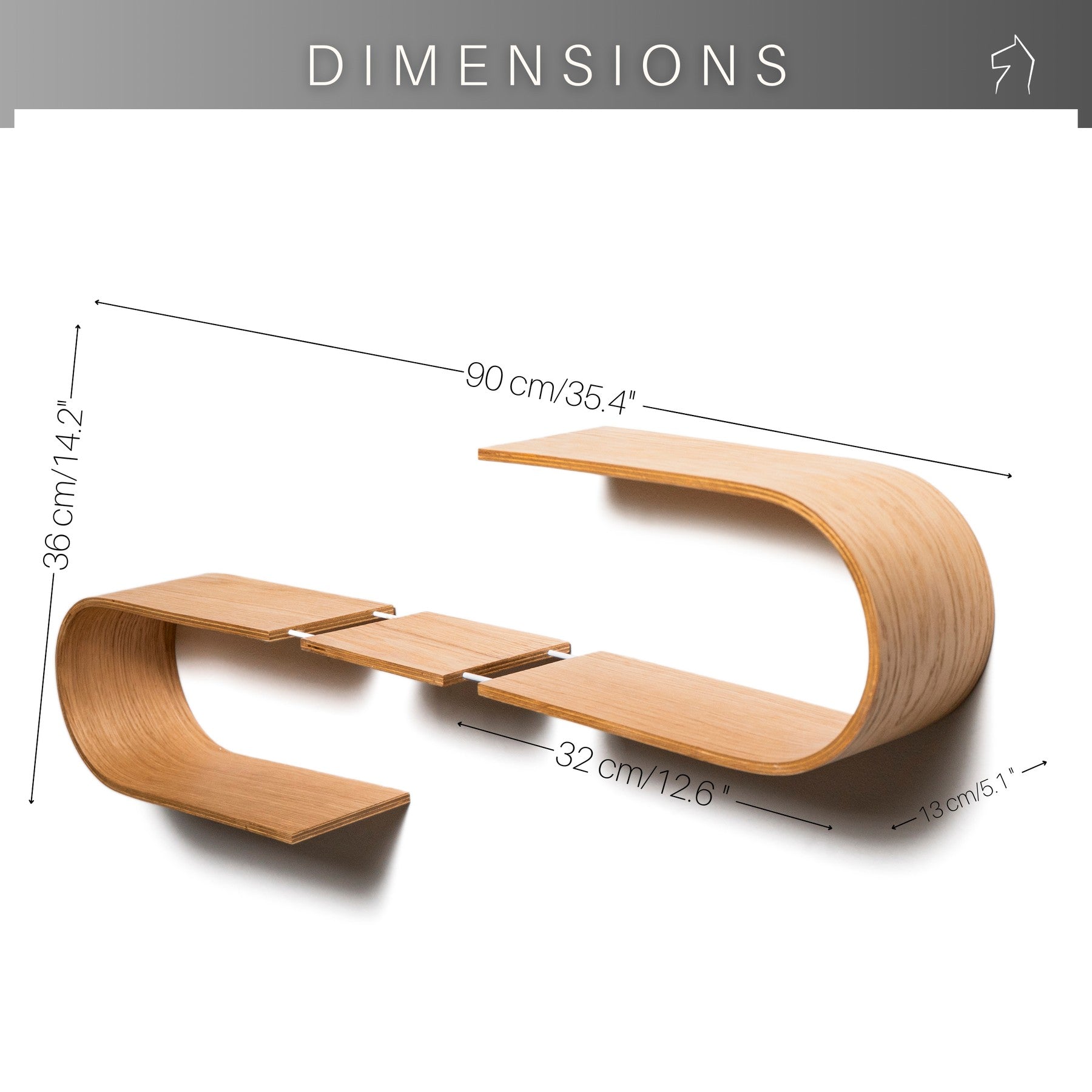 Floating Wooden Wall Shelf Luno