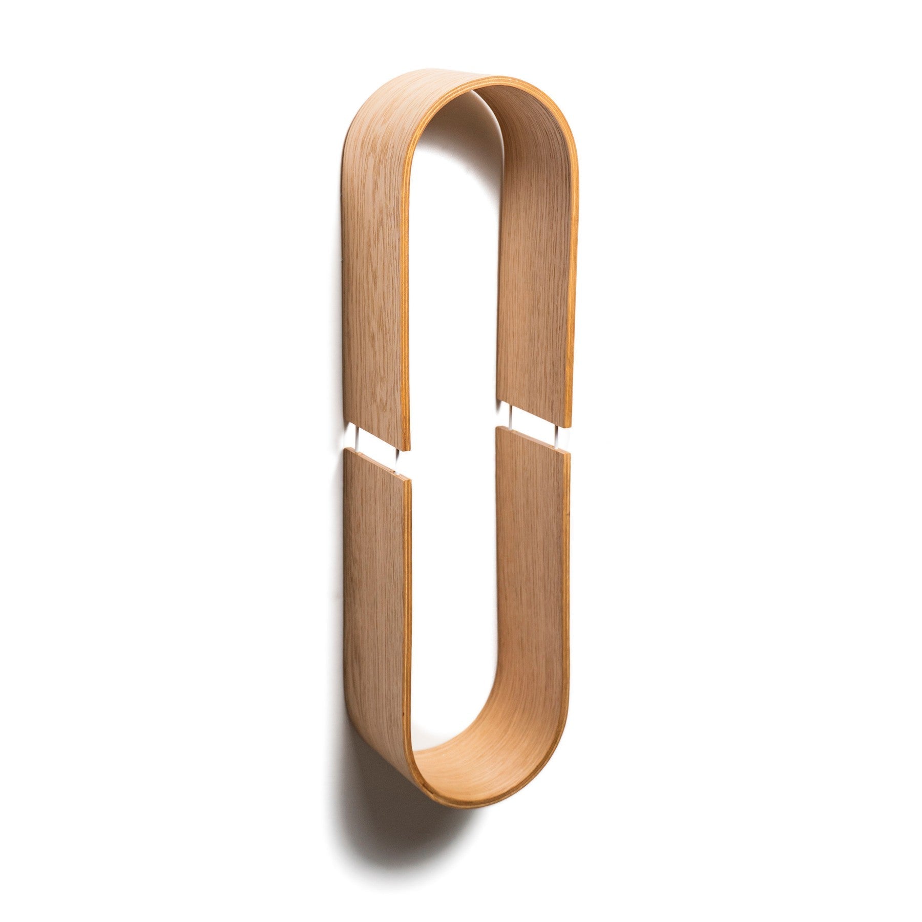 Floating Oval Wooden Wall Shelf