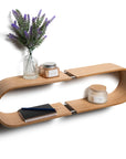 Floating Oval Wooden Wall Shelf
