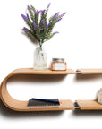 Floating Oval Wooden Wall Shelf