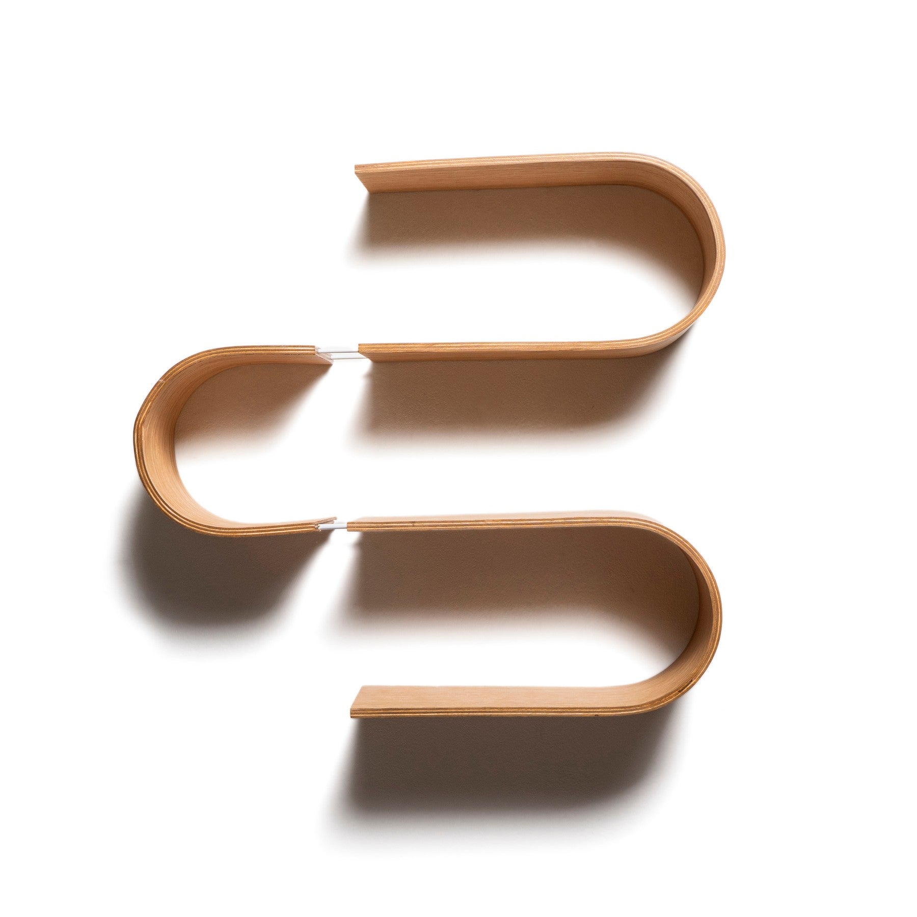 Floating Wooden Wall Shelf with S Shape Design