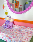 Anti-Roll Wedge Changing Mat - Magenta Pink Floral Print
